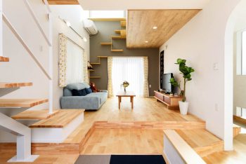 注文住宅ならではスキップフロア､性能◎ 猫とグランピングのお家29坪 川口市