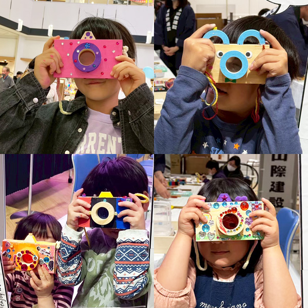 前回の木工教室で作ったカメラの作品集